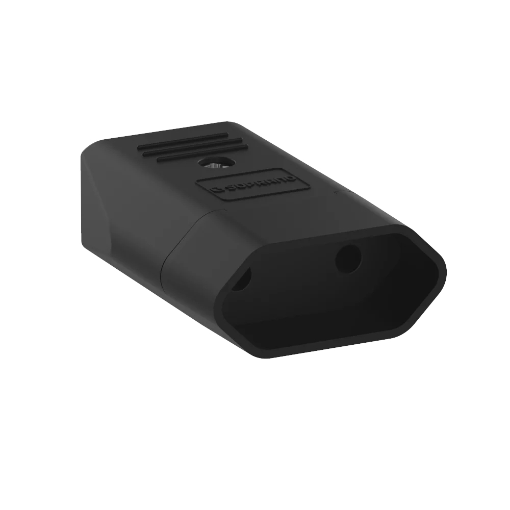 PLUG FEMEA 2 POLOS 10A 250V PRETO - SOPRANO