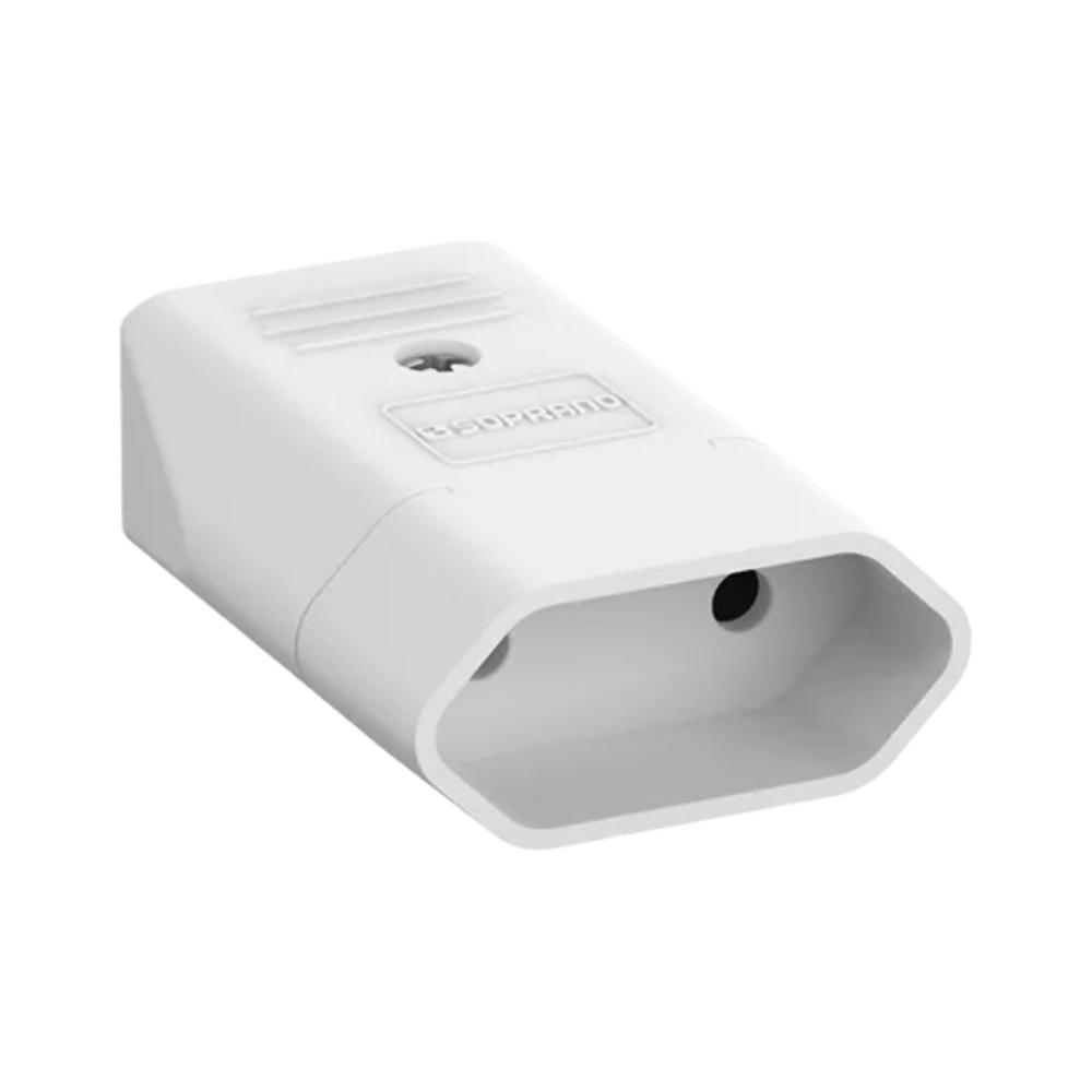 PLUG FEMEA 2 POLOS 10A 250V BRANCO - SOPRANO