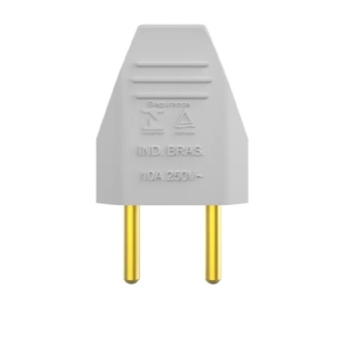 PLUG MACHO 2 POLOS 10A 250V BRANCO - SOPRANO