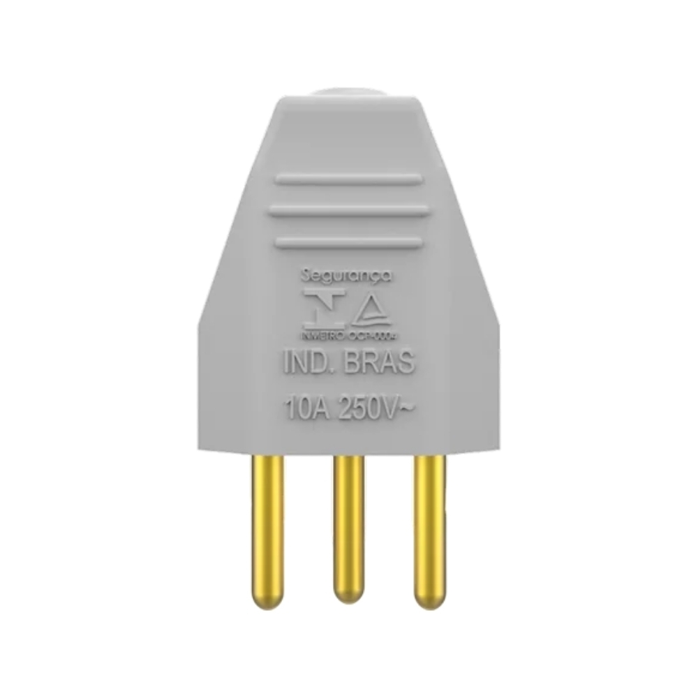 PLUG MACHO 2 POLOS + TERRA 10A 250V BRANCO - SOPRANO