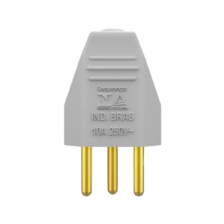 PLUG MACHO 2 POLOS + TERRA 10A 250V BRANCO - SOPRANO