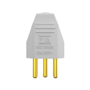 PLUG MACHO 2 POLOS + TERRA 20A 250V BRANCO - SOPRANO