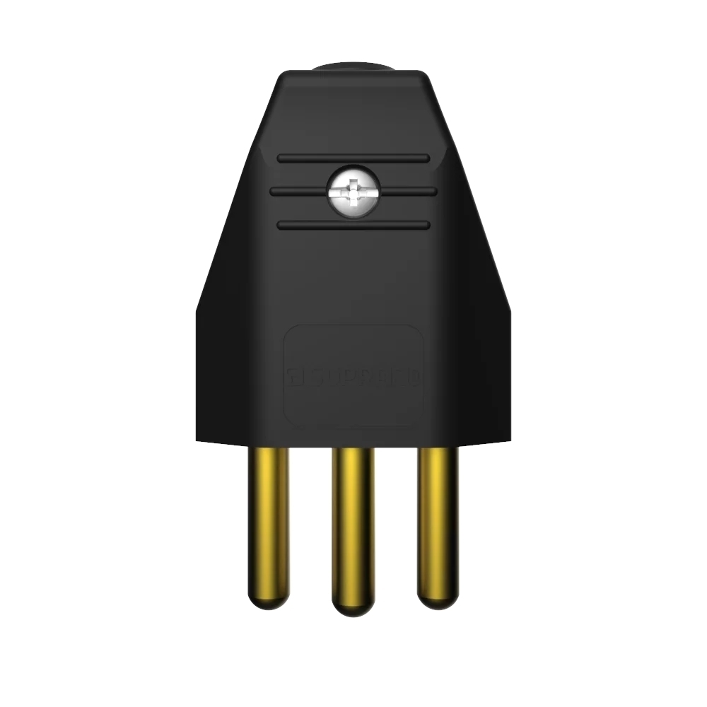 PLUG MACHO 2 POLOS + TERRA 20A 250V PRETO - SOPRANO