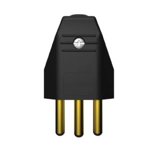 PLUG MACHO 2 POLOS + TERRA 20A 250V PRETO - SOPRANO