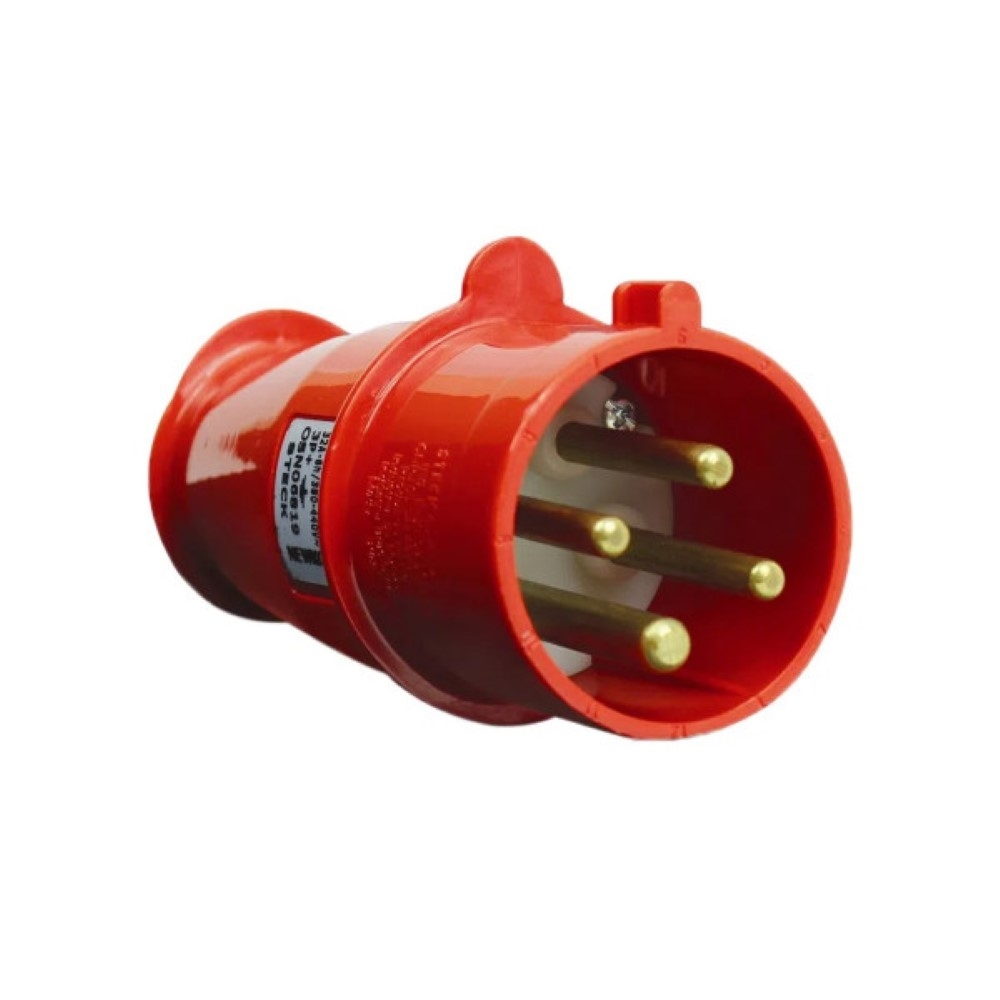 PLUGUE INDUSTRIAL 3 POLOS + TERRA 16A 380/440V VERMELHO 6H - STECK