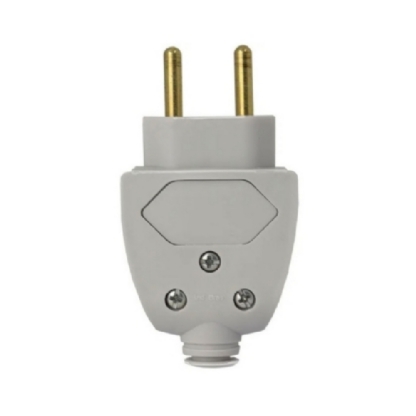 PLUGUE MACHO 2 POLOS VERSATIL 20A CINZA COM SAIDA LATERAL - PIAL LEGRAND