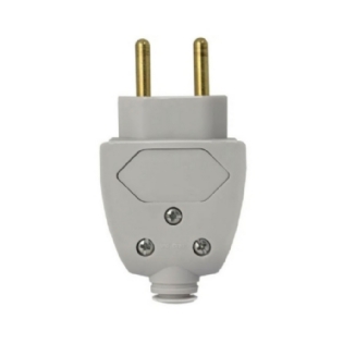 PLUGUE MACHO 2 POLOS VERSATIL 20A CINZA COM SAIDA LATERAL - PIAL LEGRAND