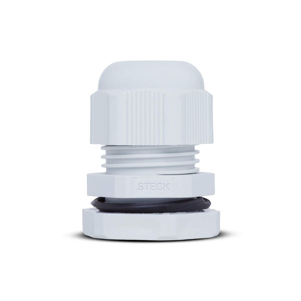 PRENSA CABO PG21 ROSCA CURTA CINZA - STECK