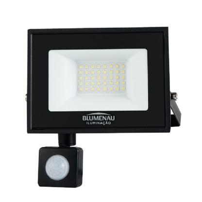 PROJETOR LED 50W BIVOLT LUZ BRANCA 6500K 4000LM IP65 COM SENSOR - BLUMENAU