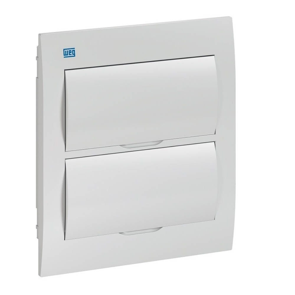 QUADRO EMBUTIR PARA 24 DISJUNTORES DIN PVC PORTA BRANCO - WEG