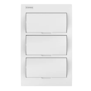 QUADRO EMBUTIR PARA 36 DISJUNTORES DIN BRANCO PORTA OPACA - SOPRANO