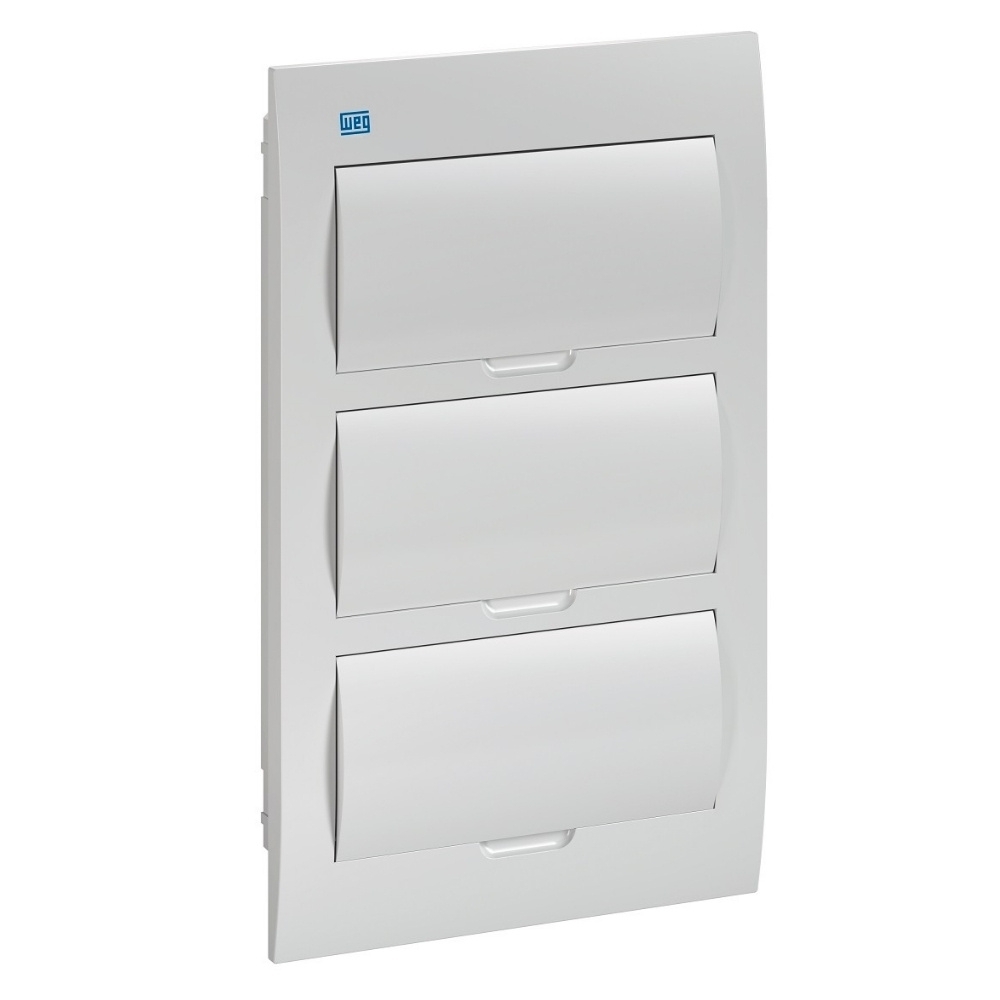 QUADRO EMBUTIR PARA 36 DISJUNTORES DIN PVC PORTA BRANCO - WEG