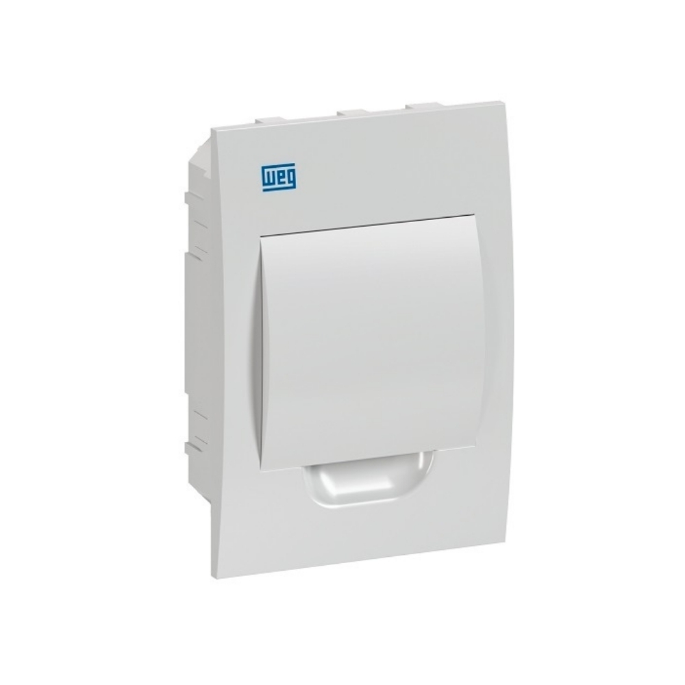 QUADRO EMBUTIR PARA 6 DISJUNTORES DIN PVC PORTA BRANCO - WEG