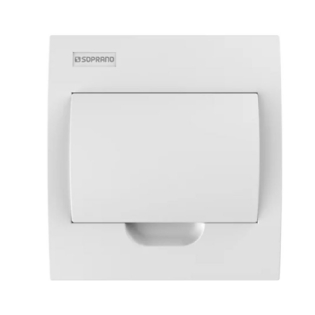 QUADRO EMBUTIR PARA 8 DISJUNTORES DIN BRANCO PORTA OPACA - SOPRANO