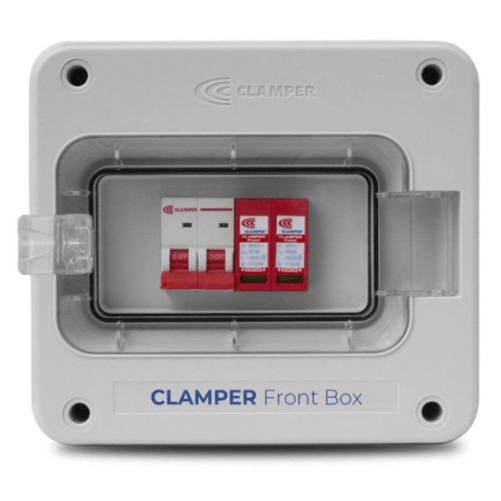 QUADRO PROTECAO 220V 2P MONO COM DISJUNTOR C50A+DPS 275V 20KA - CLAMPER
