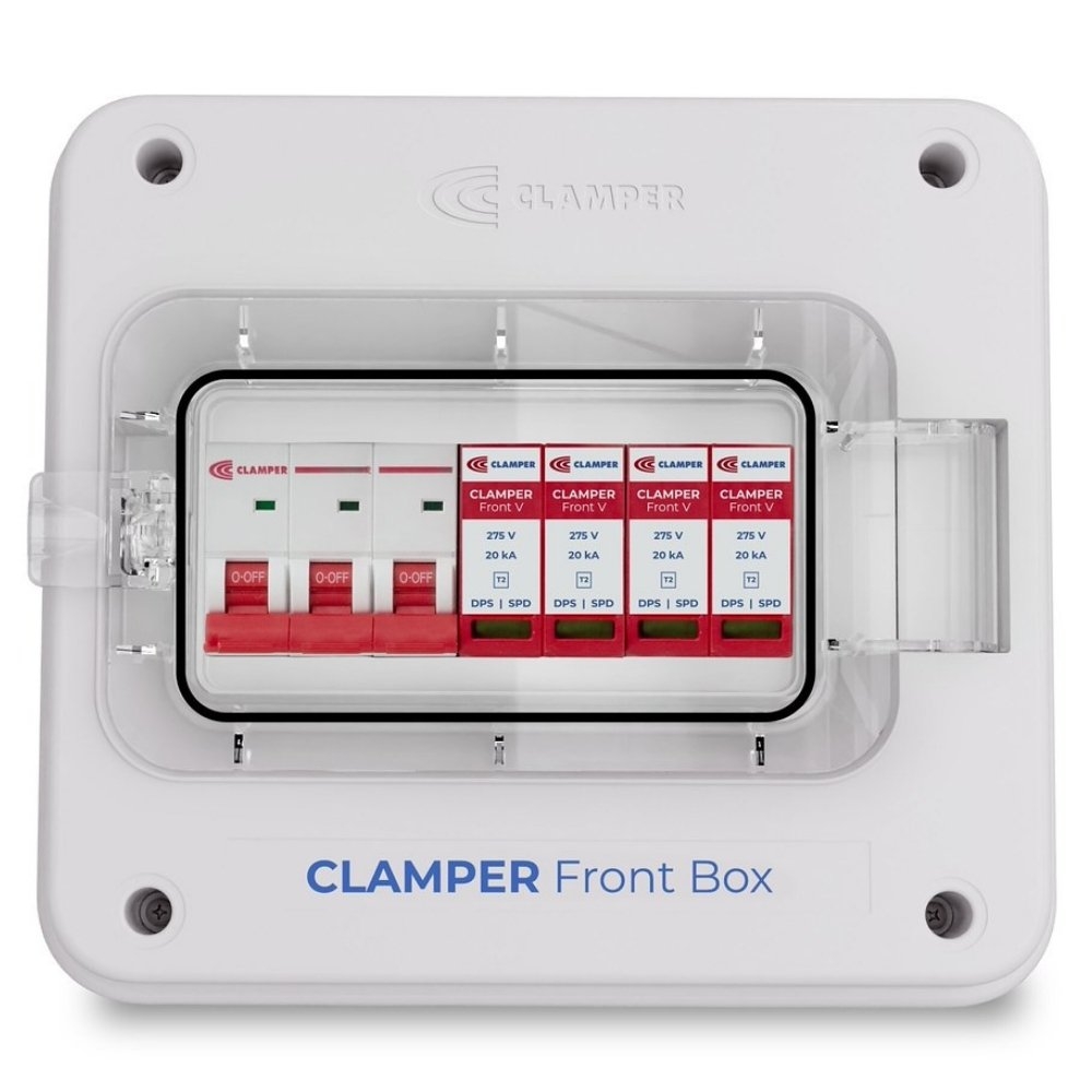 QUADRO PROTETOR 220V 3P TRIFASICO COM DISJUNTOR C32A+DPS 275V 20KA - CLAMPER