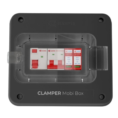 QUADRO PROTETOR DE CARREGADOR VEICULAR 8KW 220V 40A PRETO MOBI SEM TOMADA - CLAMPER