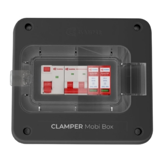 QUADRO PROTETOR DE CARREGADOR VEICULAR 8KW 220V 40A PRETO MOBI SEM TOMADA - CLAMPER