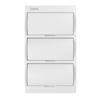 QUADRO PVC SOBREPOR PARA 36 DISJUNTORES DIN PORTA OPACA - SOPRANO