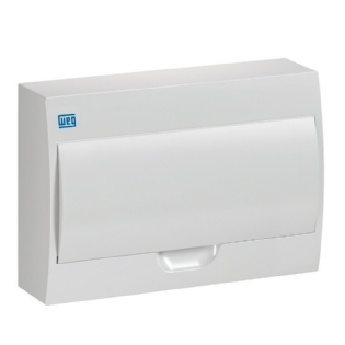 QUADRO SOBREPOR PARA 12 DISJUNTORES DIN PVC PORTA BRANCO - WEG