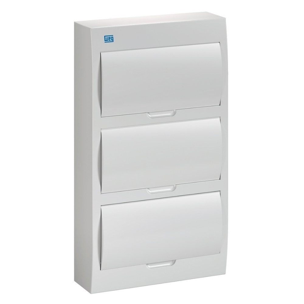QUADRO SOBREPOR PARA 36 DISJUNTORES DIN PVC PORTA BRANCO - WEG