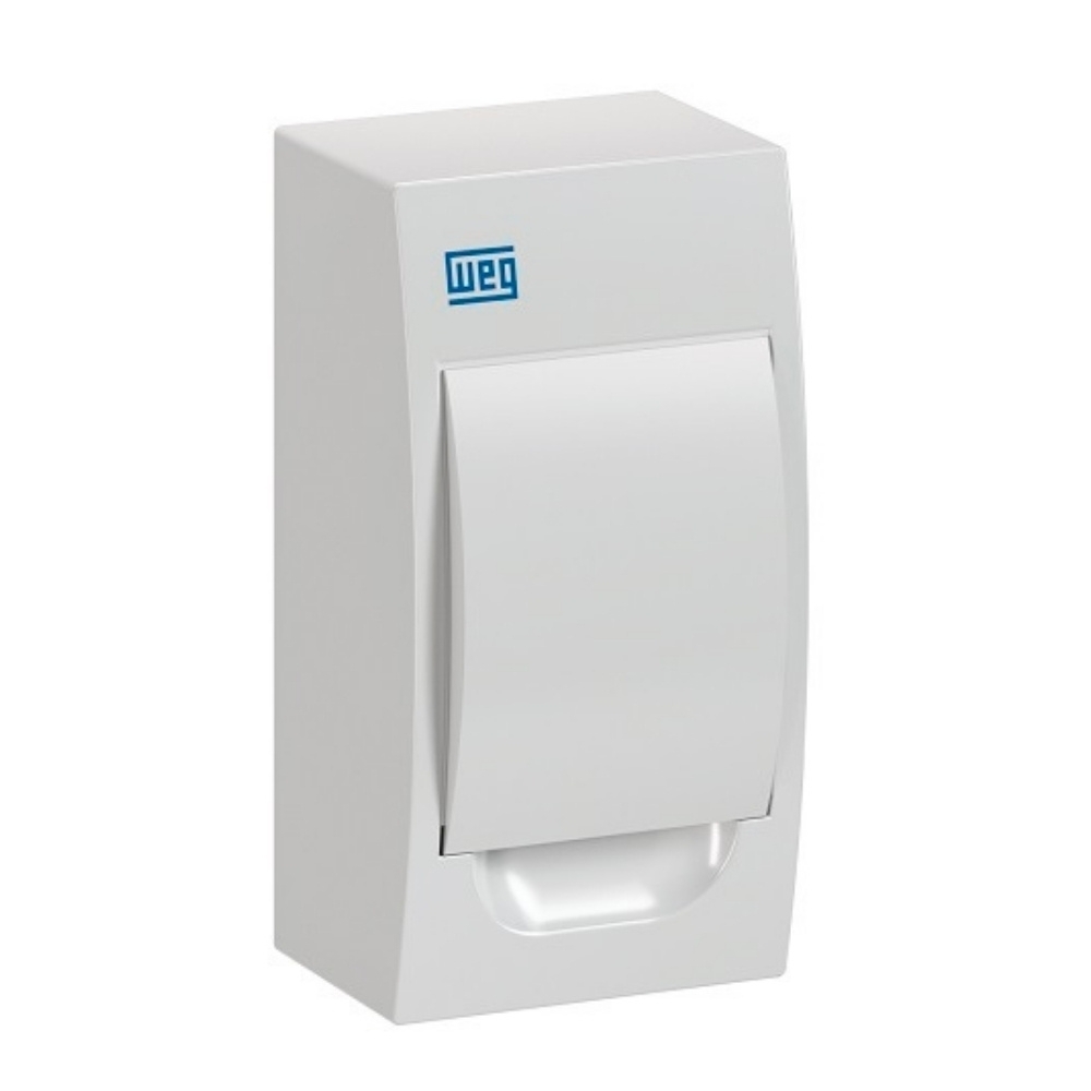 QUADRO SOBREPOR PARA 4 DISJUNTORES DIN PVC PORTA BRANCO - WEG