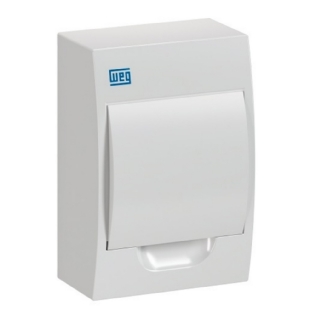 QUADRO SOBREPOR PARA 6 DISJUNTORES DIN PVC PORTA BRANCO -WEG