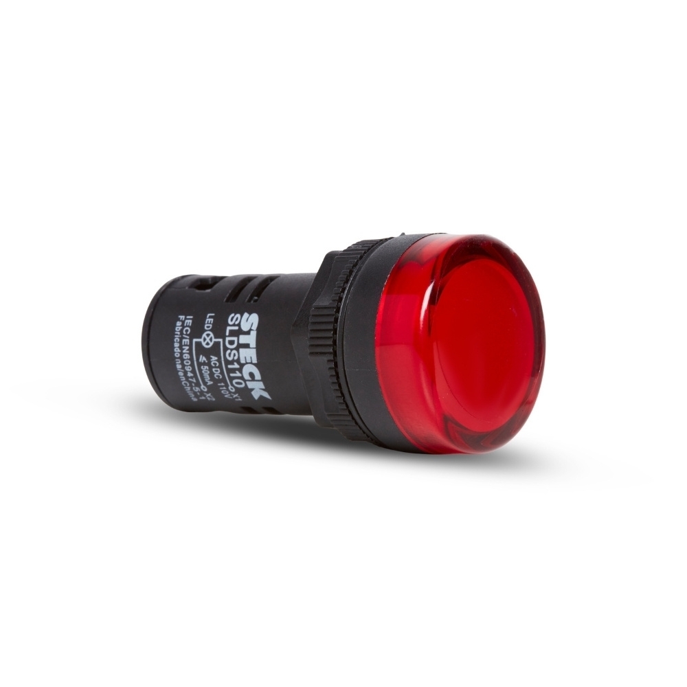 SINALEIRO PLASTICO MONOBLOCO 110VAC VERMELHO - STECK