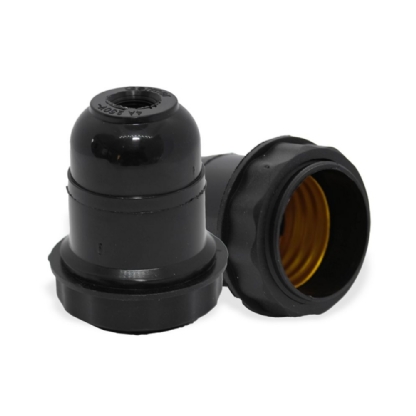 SOQUETE PARA ABAJUR PLASTICO PRETO E27 4A 250V - GERMER