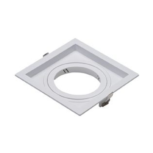 SPOT EMBUTIR PARA 1 LAMPADA AR111 360G BRANCO QUADRADO FACE RECUADA - PIX