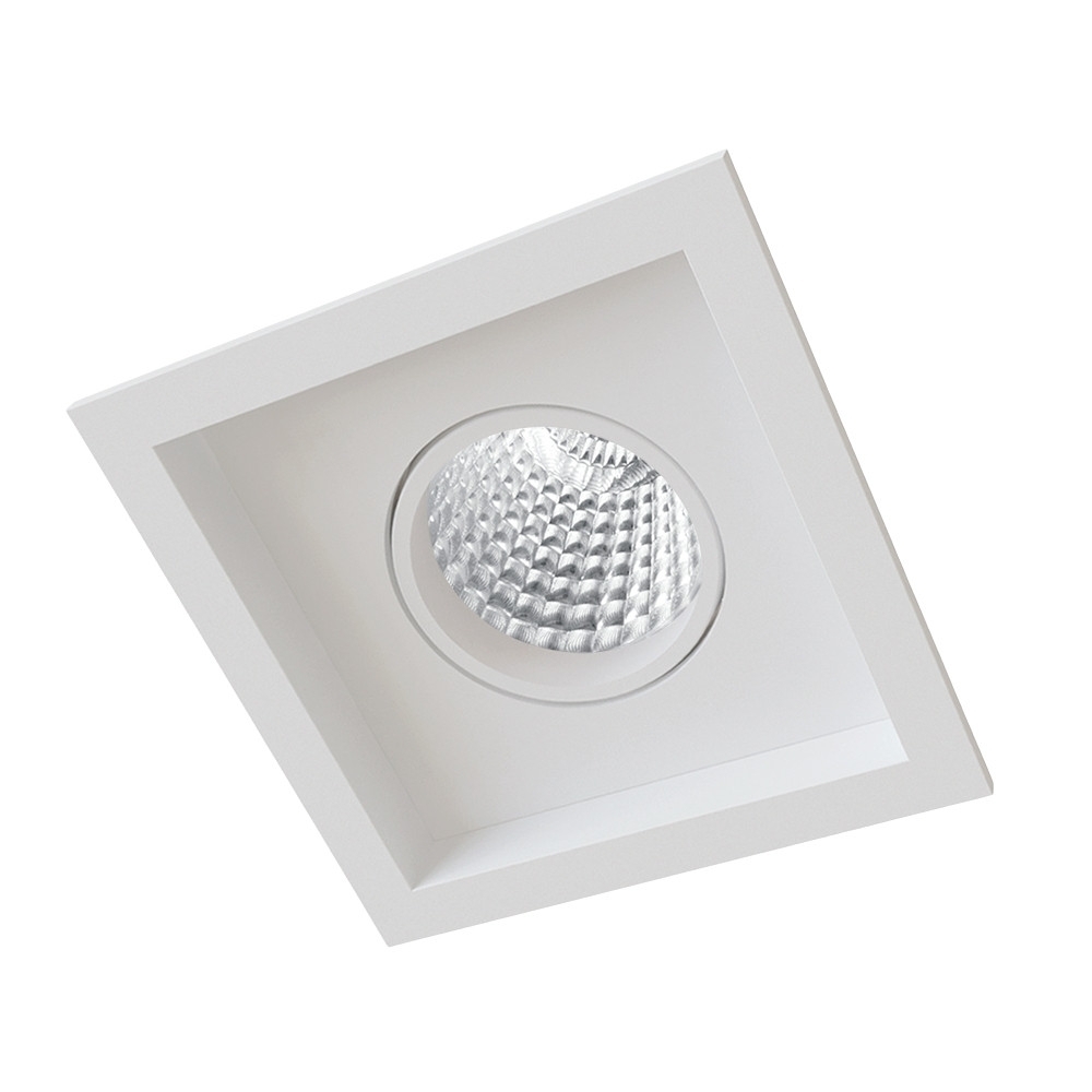 SPOT EMBUTIR PARA 1 LAMPADA DICROICA BRANCO QUADRO MICRO BORDA - BELLA LUCE