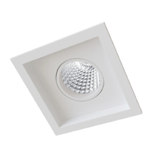 SPOT EMBUTIR PARA 1 LAMPADA DICROICA BRANCO QUADRO MICRO BORDA - BELLA LUCE