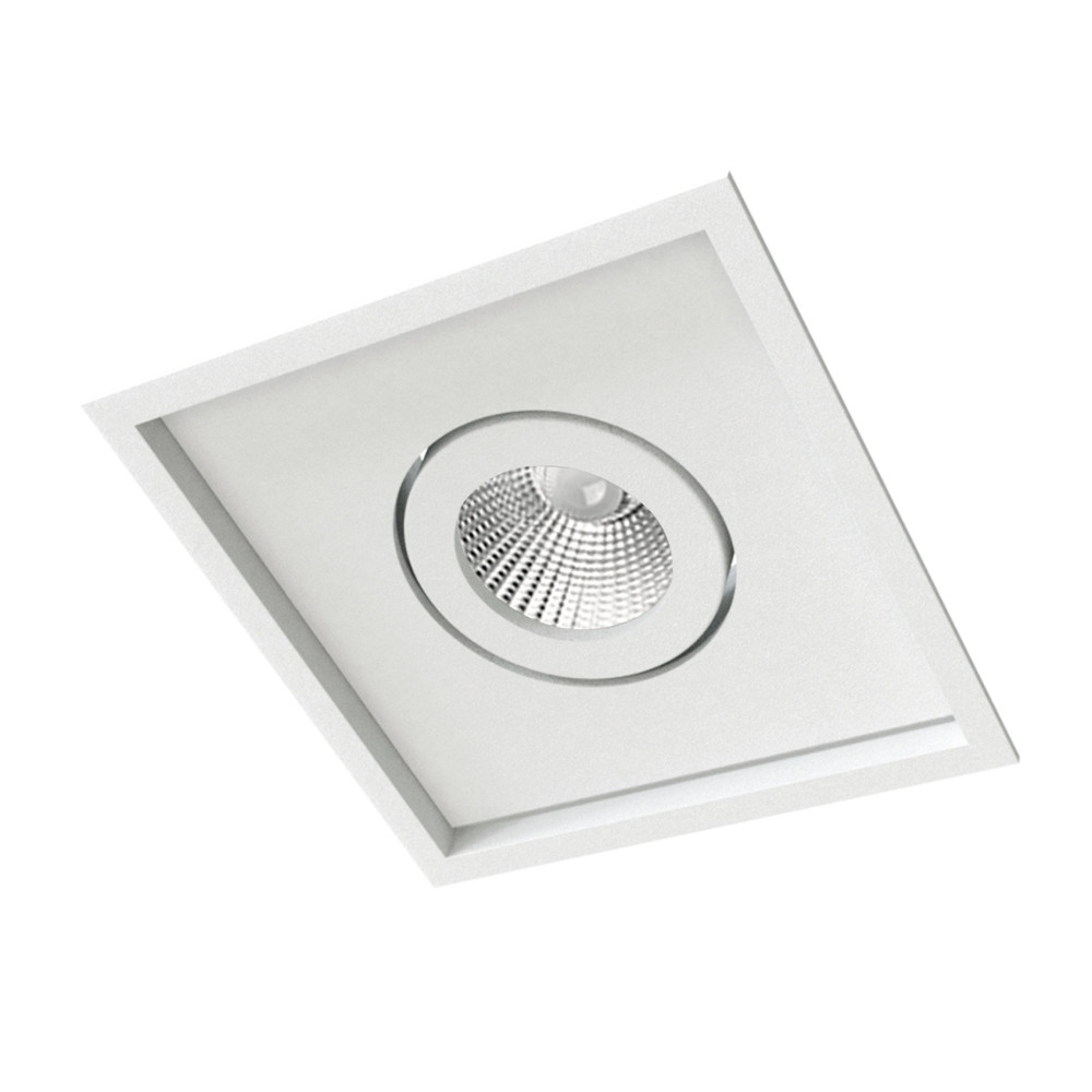 SPOT EMBUTIR PARA 1 LAMPADA MINI DICROICA BRANCO QUADRADO MICRO BORDA - BELLA LUCE