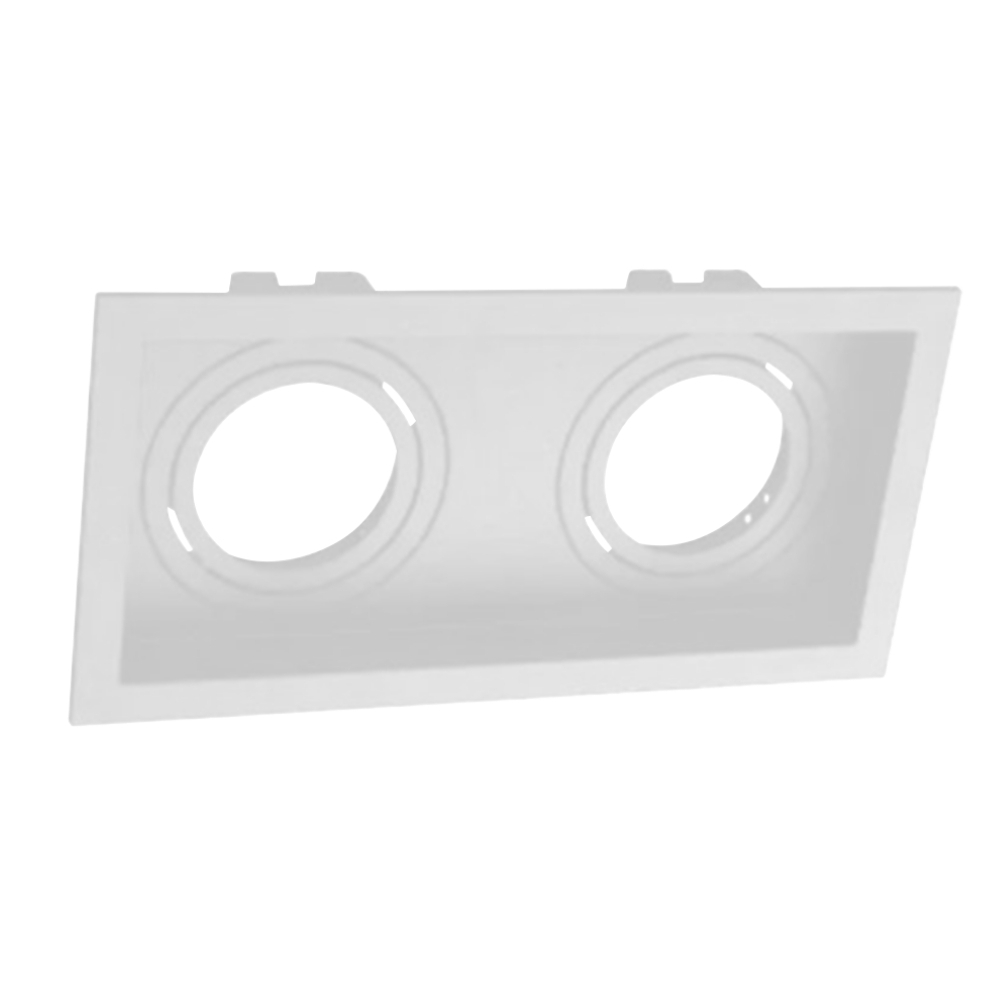 SPOT EMBUTIR PARA 2 LAMPADA AR111 BRANCO RETANGULAR FACE RECUADA - PIX