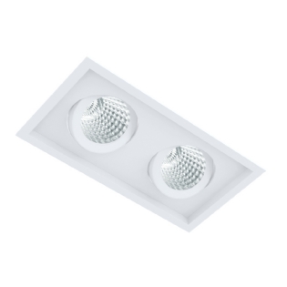 SPOT EMBUTIR PARA 2 LAMPADA AR70 BRANCO QUADRADO MICRO BORDA - BELLA LUCE
