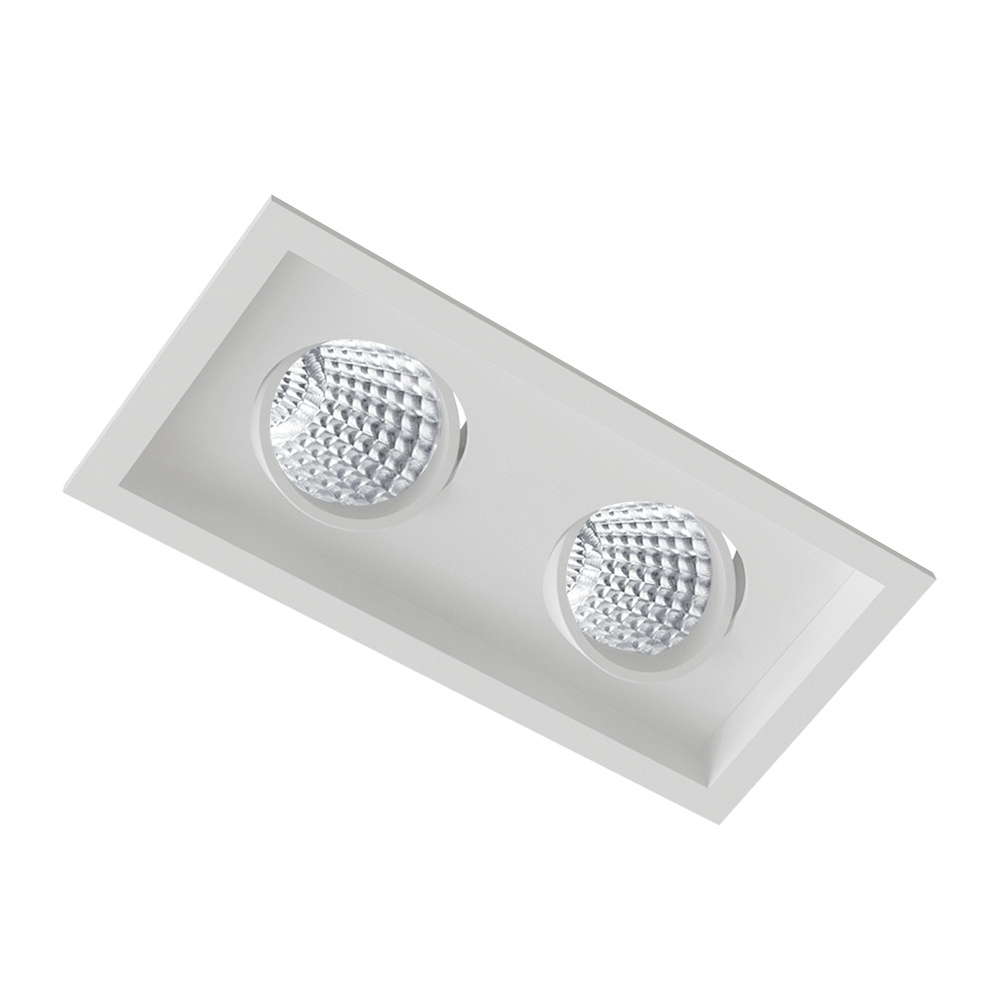 SPOT EMBUTIR PARA 2 LAMPADA DICROICA BRANCO QUADRADO MICRO BORDA - BELLA LUCE