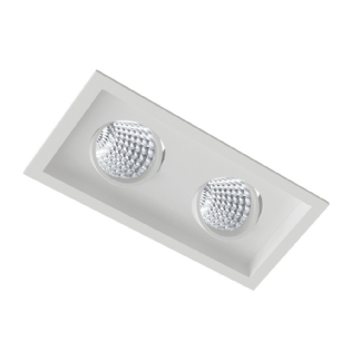 SPOT EMBUTIR PARA 2 LAMPADA DICROICA BRANCO QUADRADO MICRO BORDA - BELLA LUCE