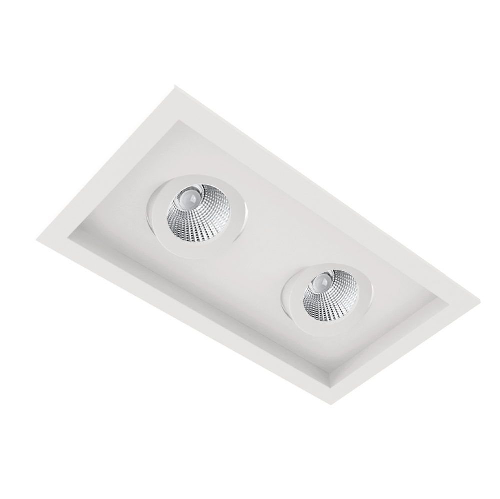 SPOT EMBUTIR PARA 2 LAMPADA MINI DICROICA PRETO QUADRO MICRO BORDA - BELLA LUCE