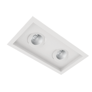 SPOT EMBUTIR PARA 2 LAMPADA MINI DICROICA PRETO QUADRO MICRO BORDA - BELLA LUCE