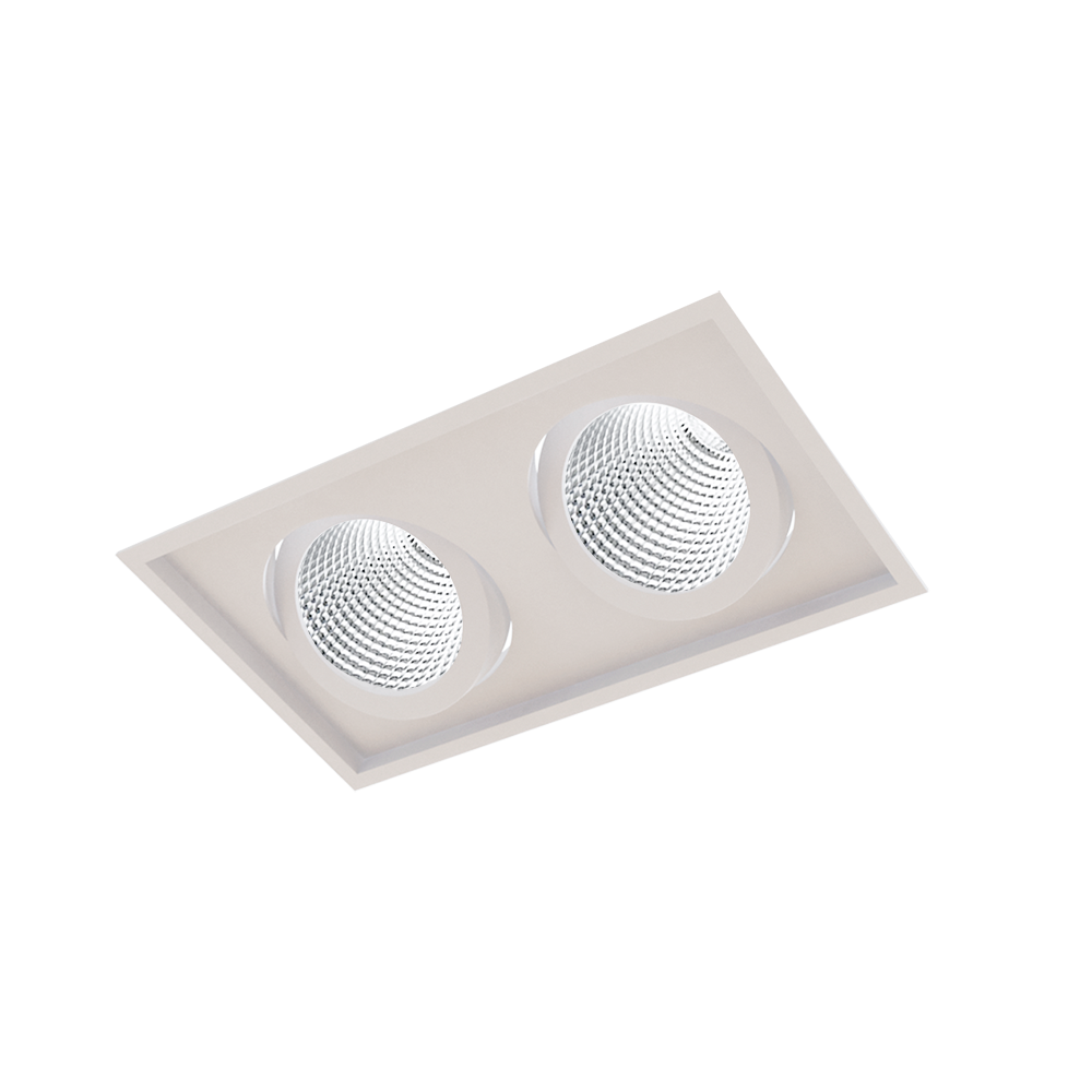 SPOT EMBUTIR PARA 2 LAMPADA PAR30 BRANCO MICRO BORDA - BELLA LUCE