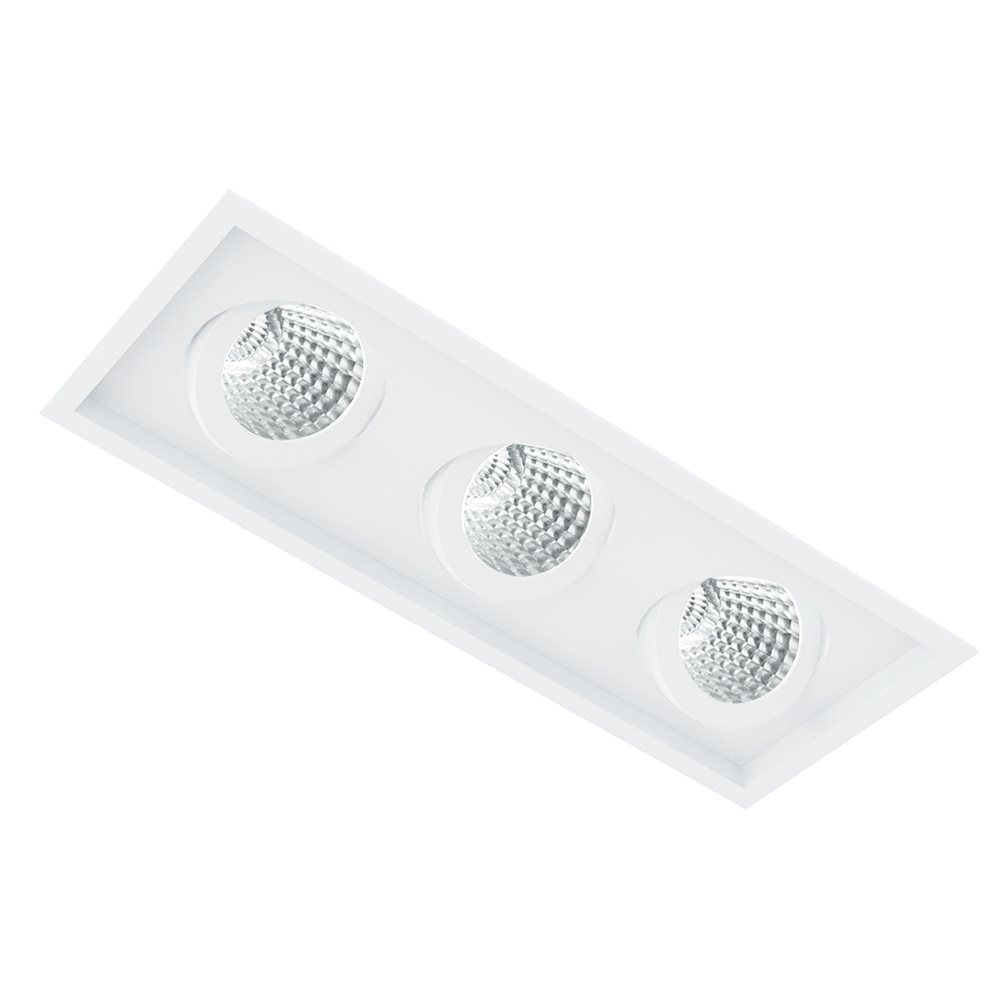 SPOT EMBUTIR PARA 3 LAMPADA PAR20 PRETO QUADRADO MICRO BORDA - BELLA LUCE