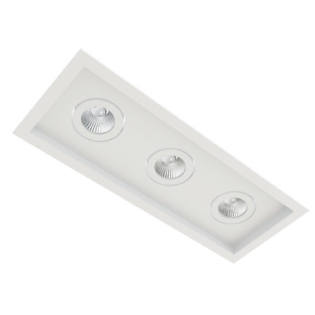 SPOT EMBUTIR PARA 3 LAMPADA MINI DICROICA BRANCO QUADRADO MICRO BORDA - BELLA LUCE