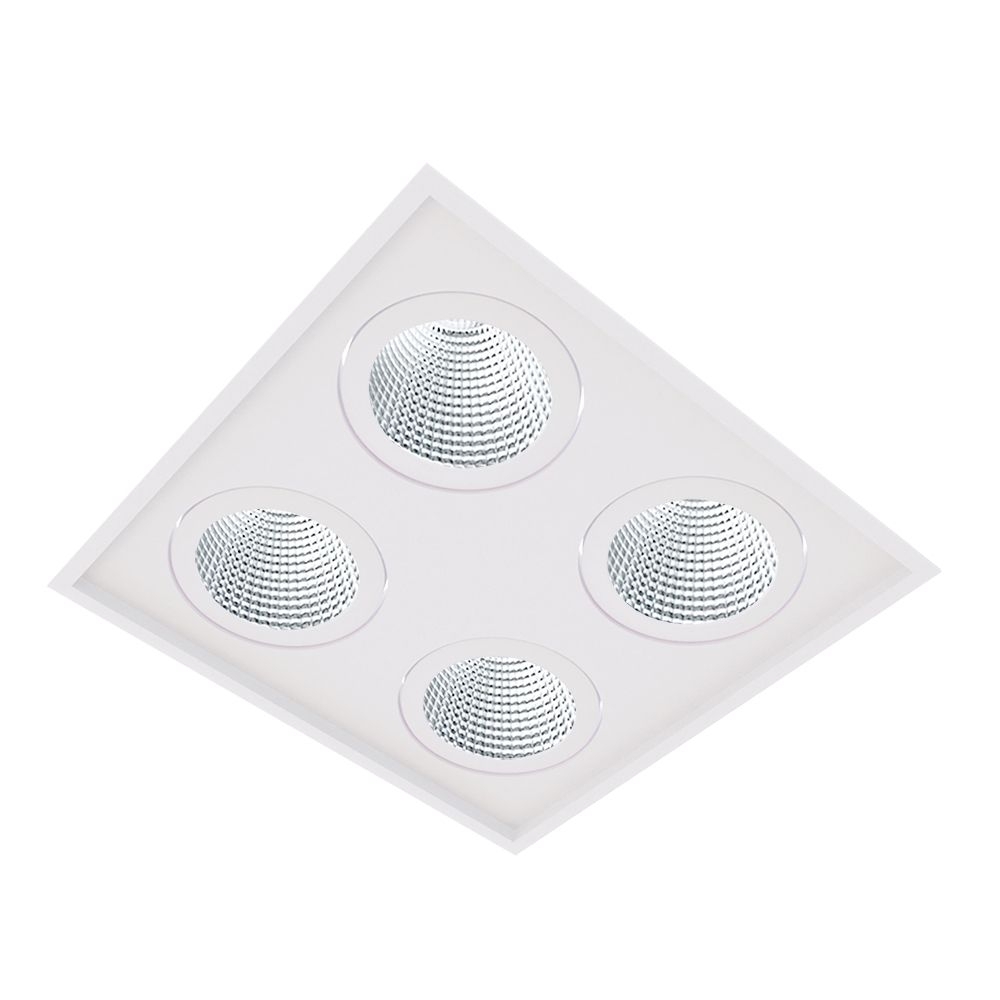 SPOT EMBUTIR PARA 4 LAMPADA AR111 BRANCO QUADRADO MICRO BORDA - BELLA LUCE