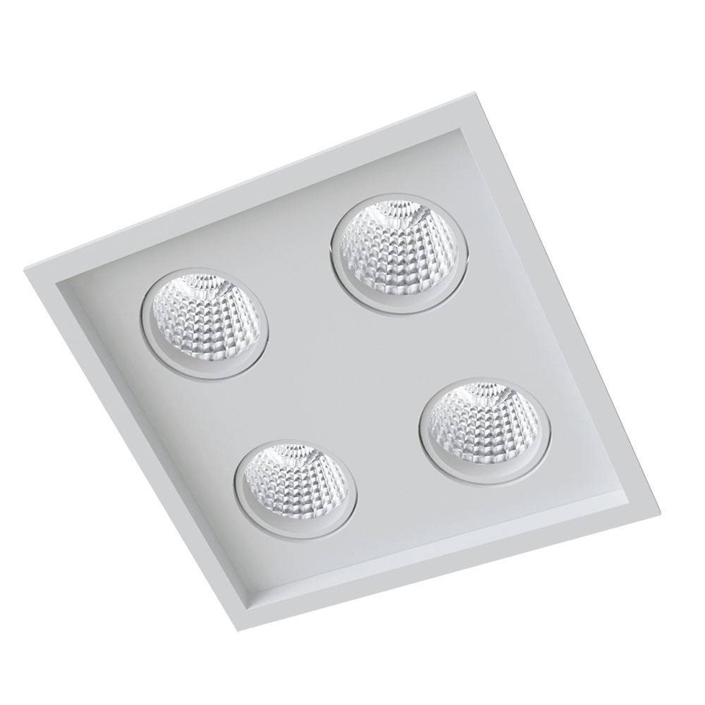 SPOT EMBUTIR PARA 4 LAMPADA DICROICA PRETO QUADRADO MICRO BORDA - BELLA LUCE