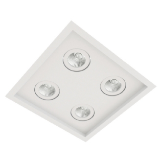 SPOT EMBUTIR PARA 4 LAMPADA MINI DICROICA BRANCO QUADRADO MICRO BORDA