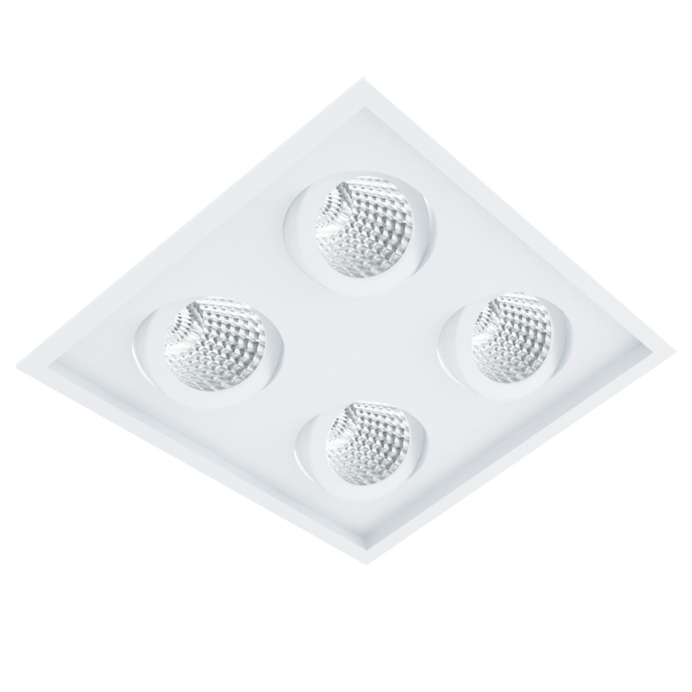 SPOT EMBUTIR PARA 4 LAMPADA PAR20 BRANCO QUADRADO MICRO BORDA - BELLA LUCE