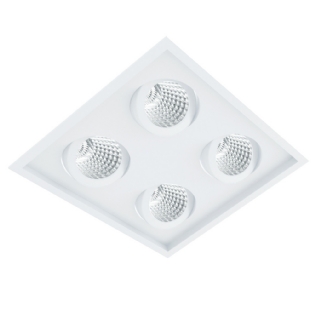 SPOT EMBUTIR PARA 4 LAMPADA PAR20 BRANCO QUADRADO MICRO BORDA - BELLA LUCE