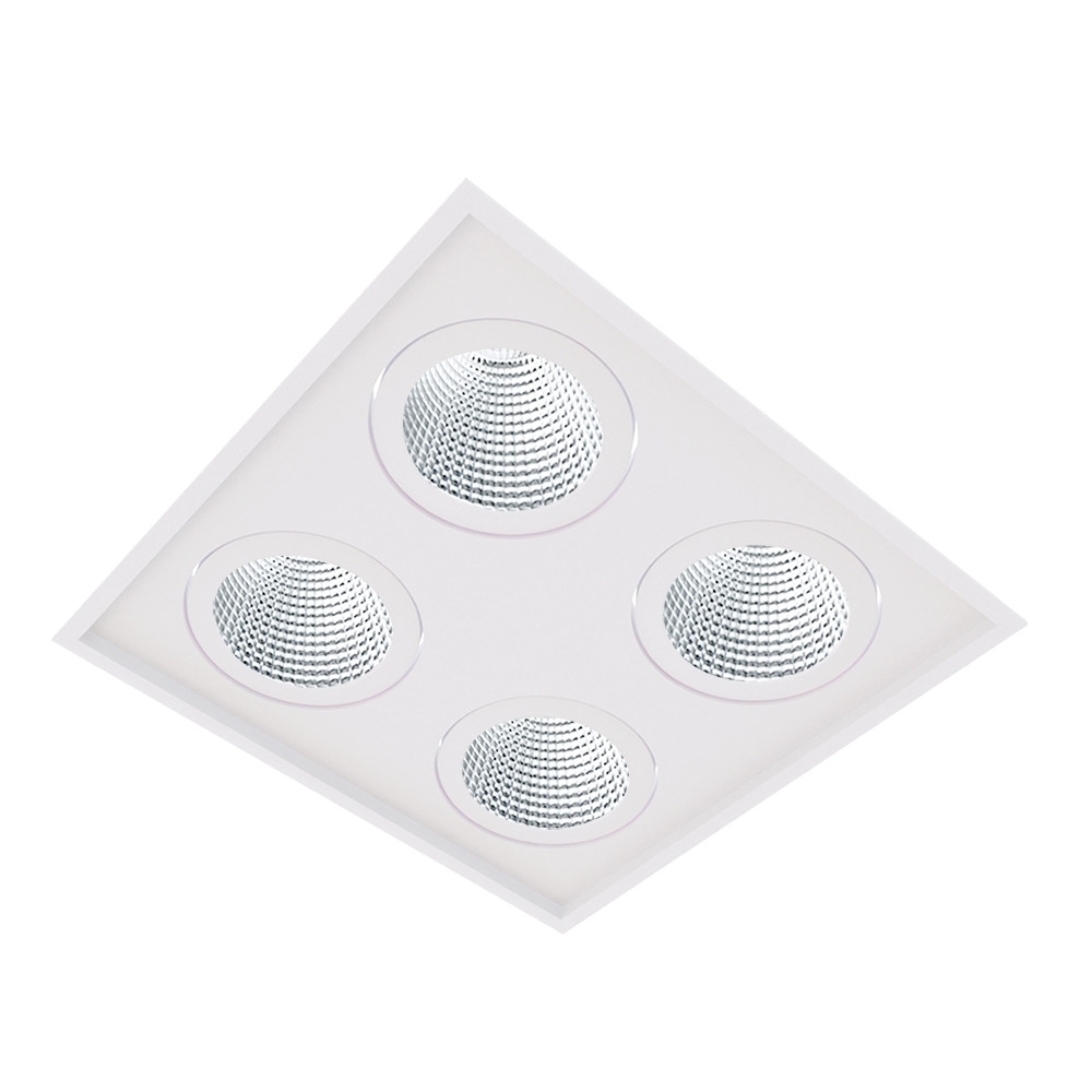 SPOT EMBUTIR PARA 4 LAMPADA PAR30 BRANCO MICRO BORDA - BELLA LUCE