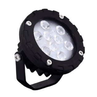 SPOT LED 8W BIVOLT LUZ AMARELA 3000K 1000LM 45 GRAUS PLASTICO PRETO IP65 - ILUCTRON
