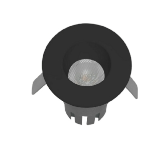 SPOT LED EMBUTIR COMFORT LITE 3W BIVOLT LUZ AMARELA 2700K PRETO 60G IP20 - GAYA